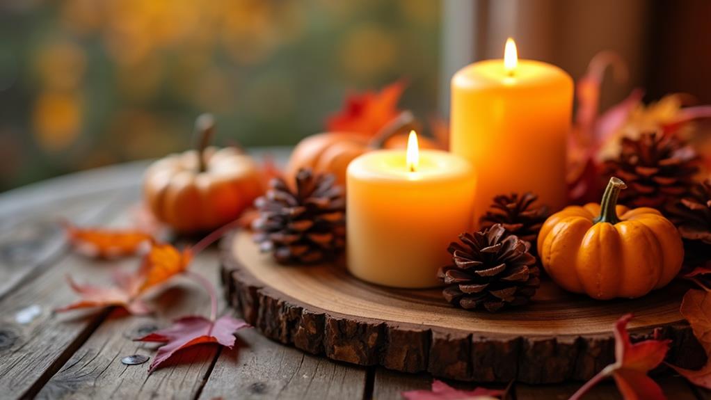 cozy diy autumn candle decor