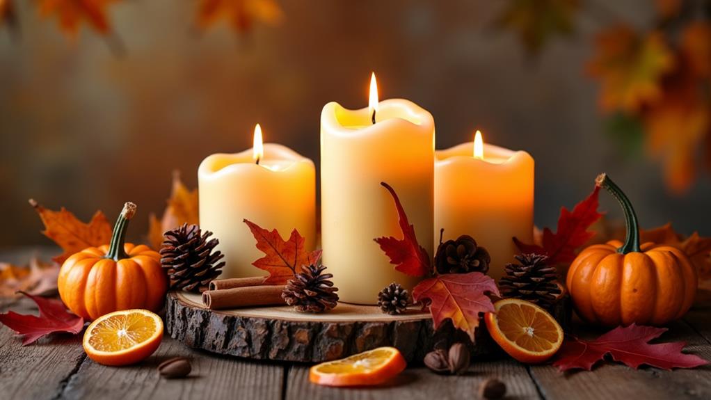 fall candle decor accents