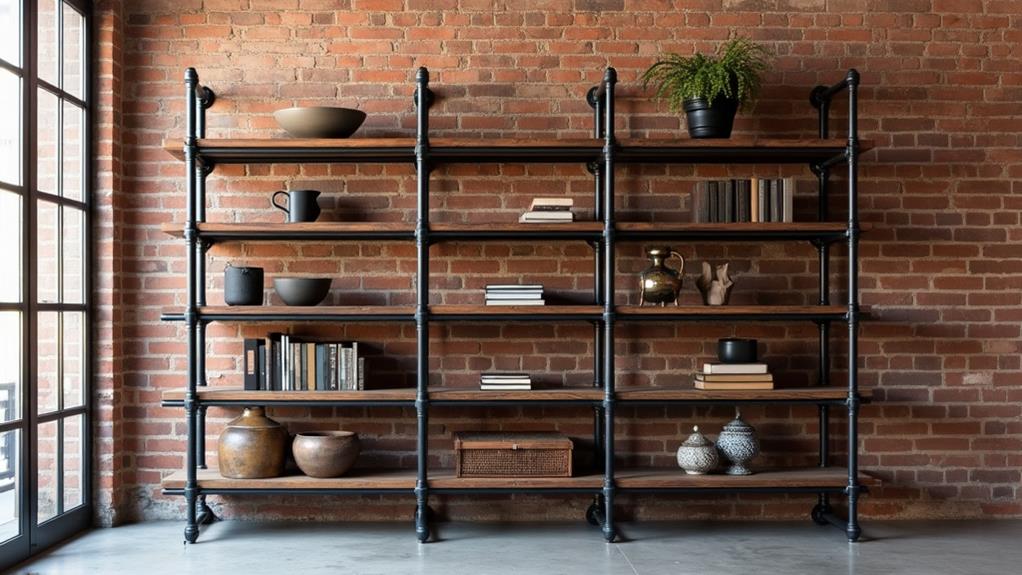 metal pipe shelving units