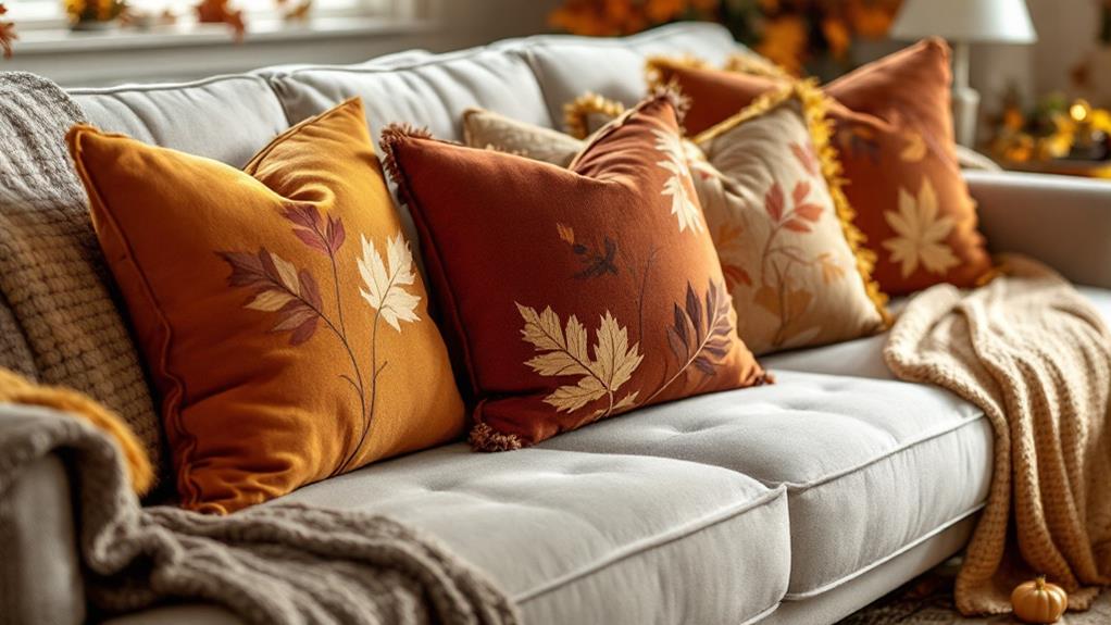 fall inspired cozy pillows