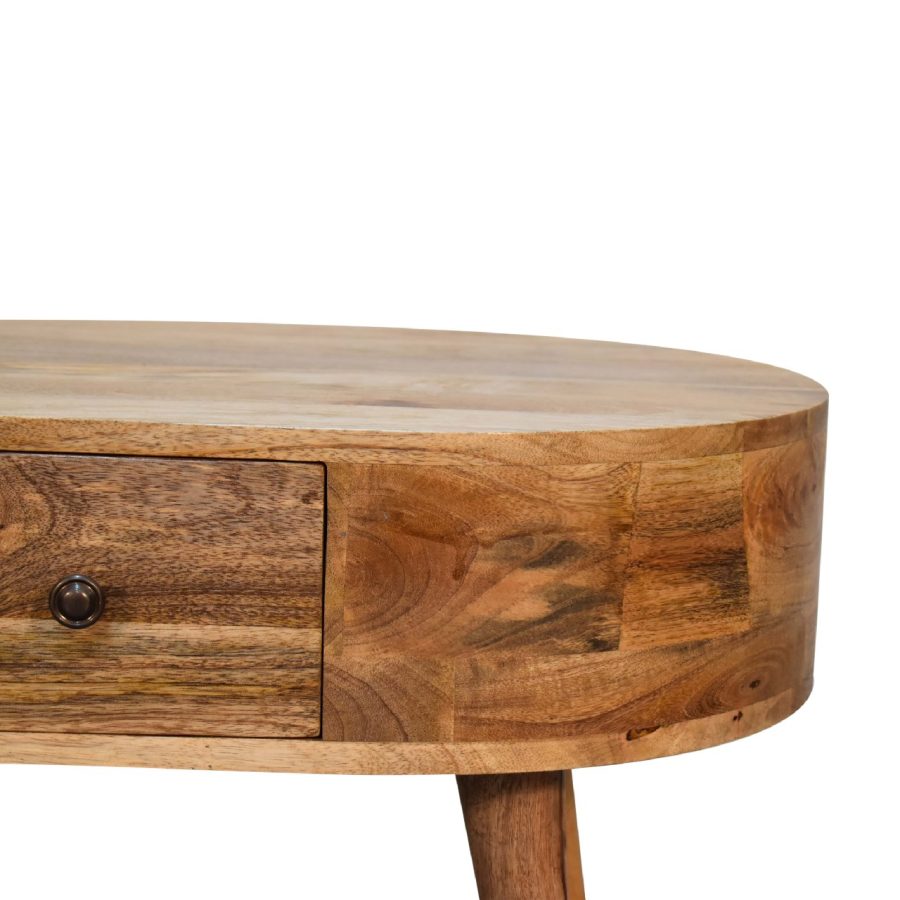 Mini Oak-ish Rounded Coffee Table - Image 4