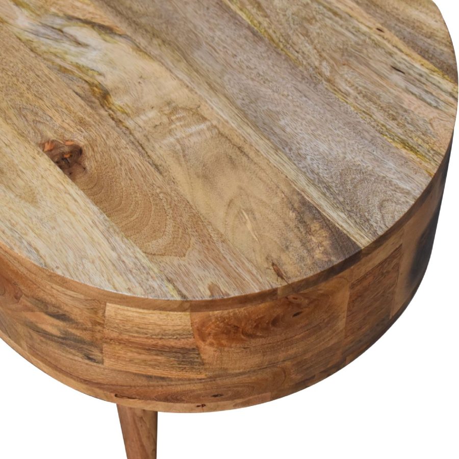 Mini Oak-ish Rounded Coffee Table - Image 5