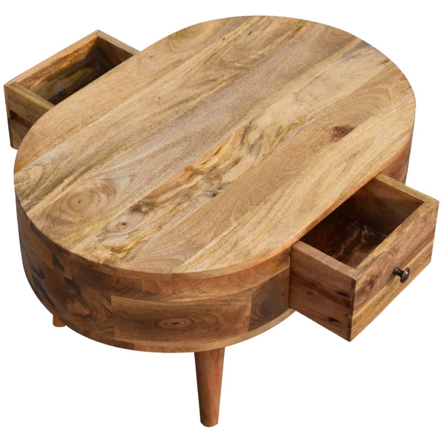 Mini Oak-ish Rounded Coffee Table - Image 7