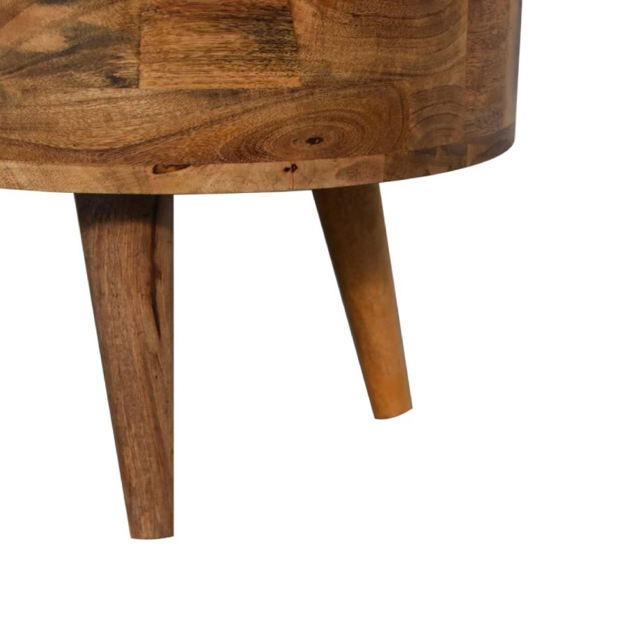 Mini Oak-ish Rounded Coffee Table - Image 8