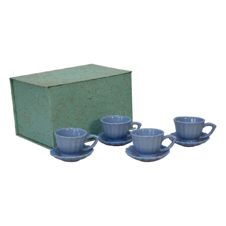 in3109 blue petal mug set of 4