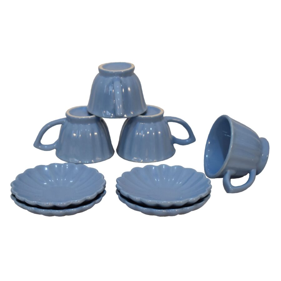 in3109 blue petal mug set of 4