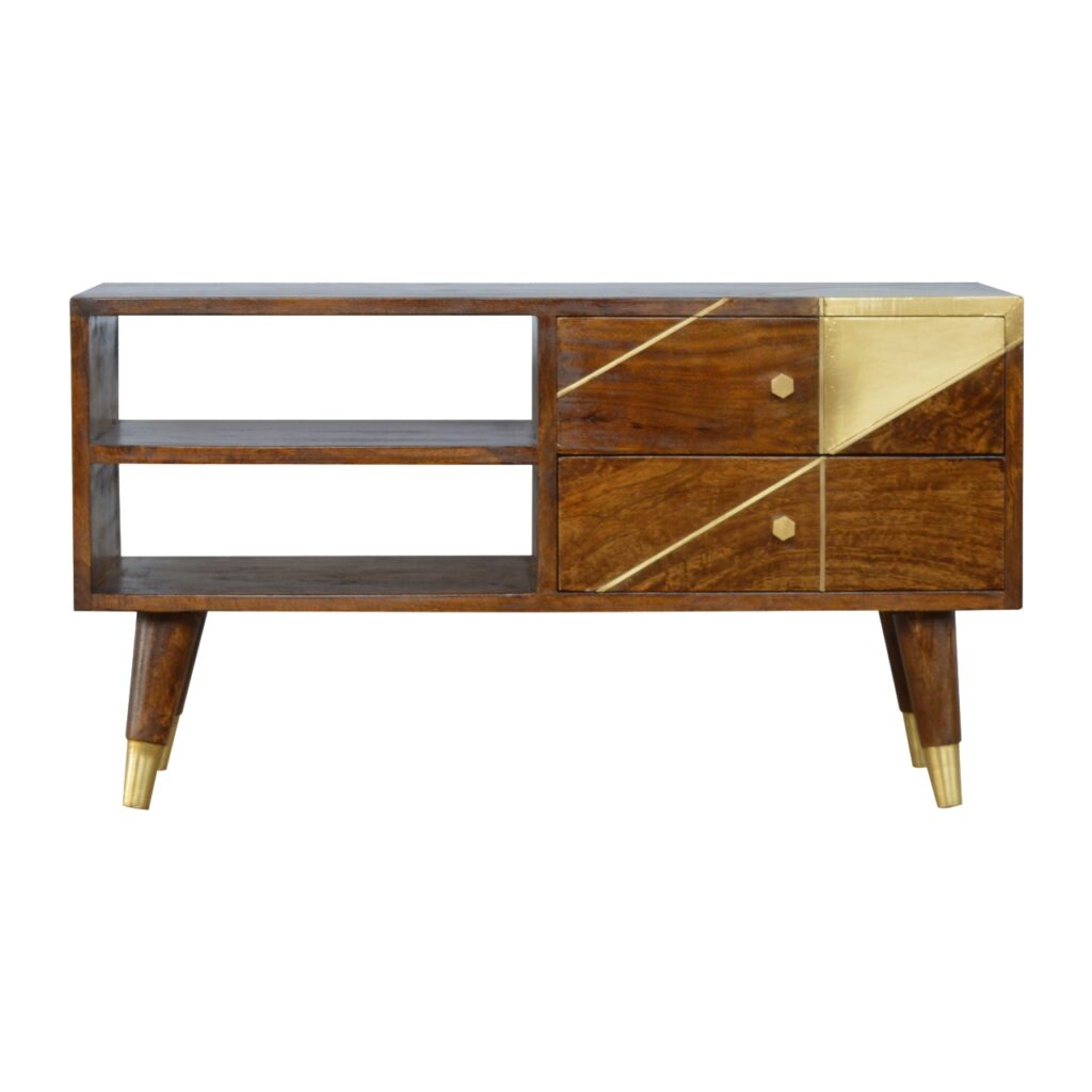 in429 gold geometric chestnut media unit