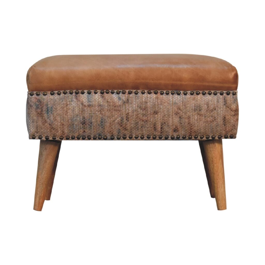 in3494 durrie printed washed buffalo hide square footstool