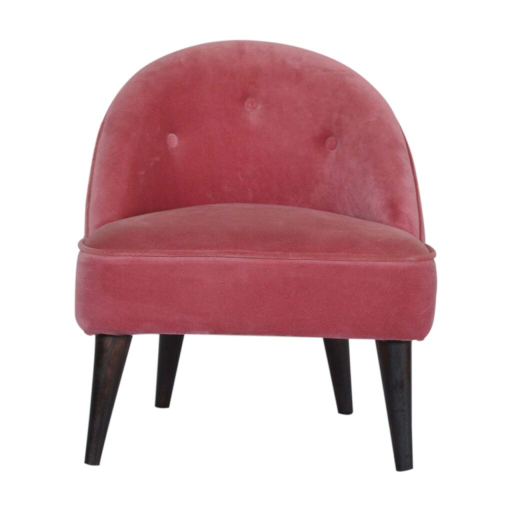 in1267 pink velvet deep button chair