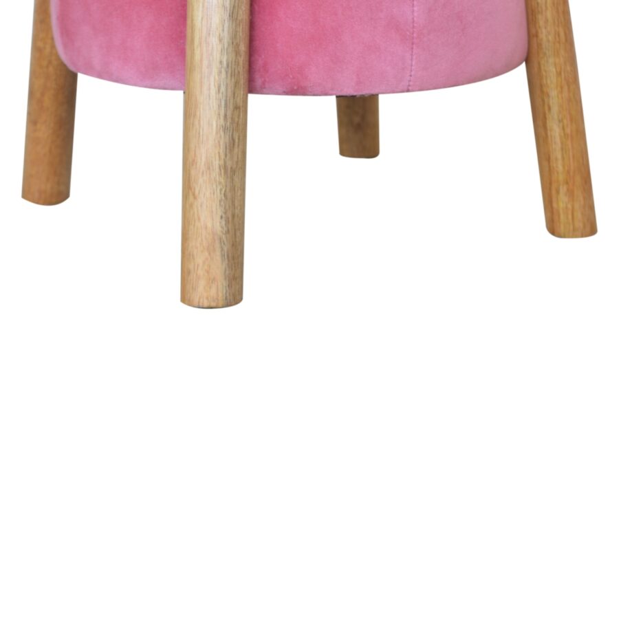 in1311 pink velvet cone footstool