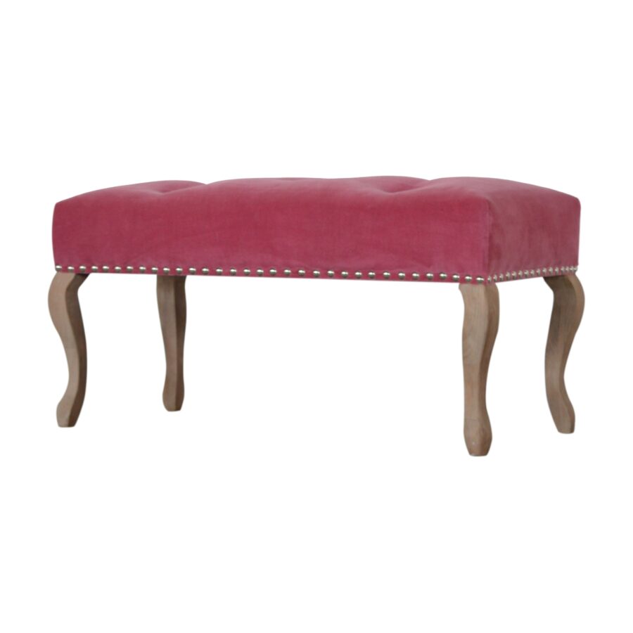 in1389 french style pink velvet bench