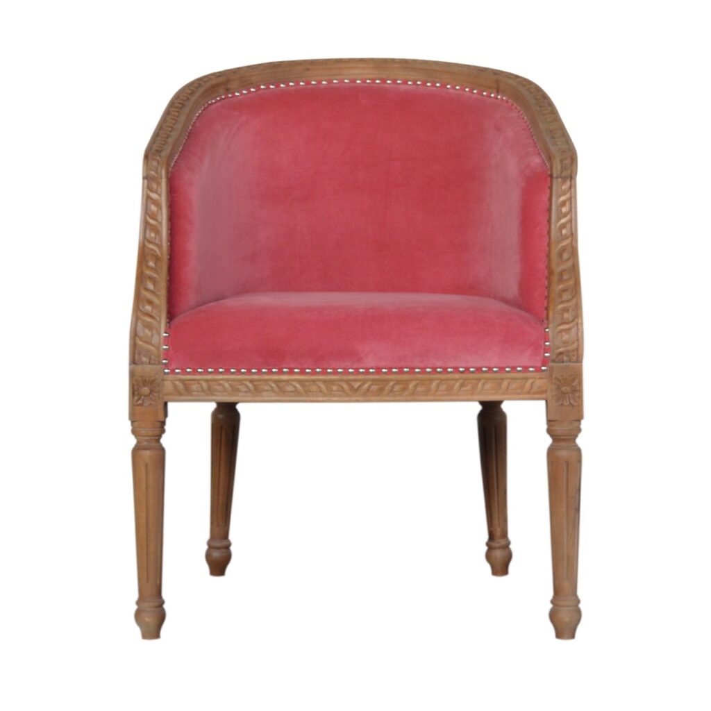 in1404 pink velvet occasional chair