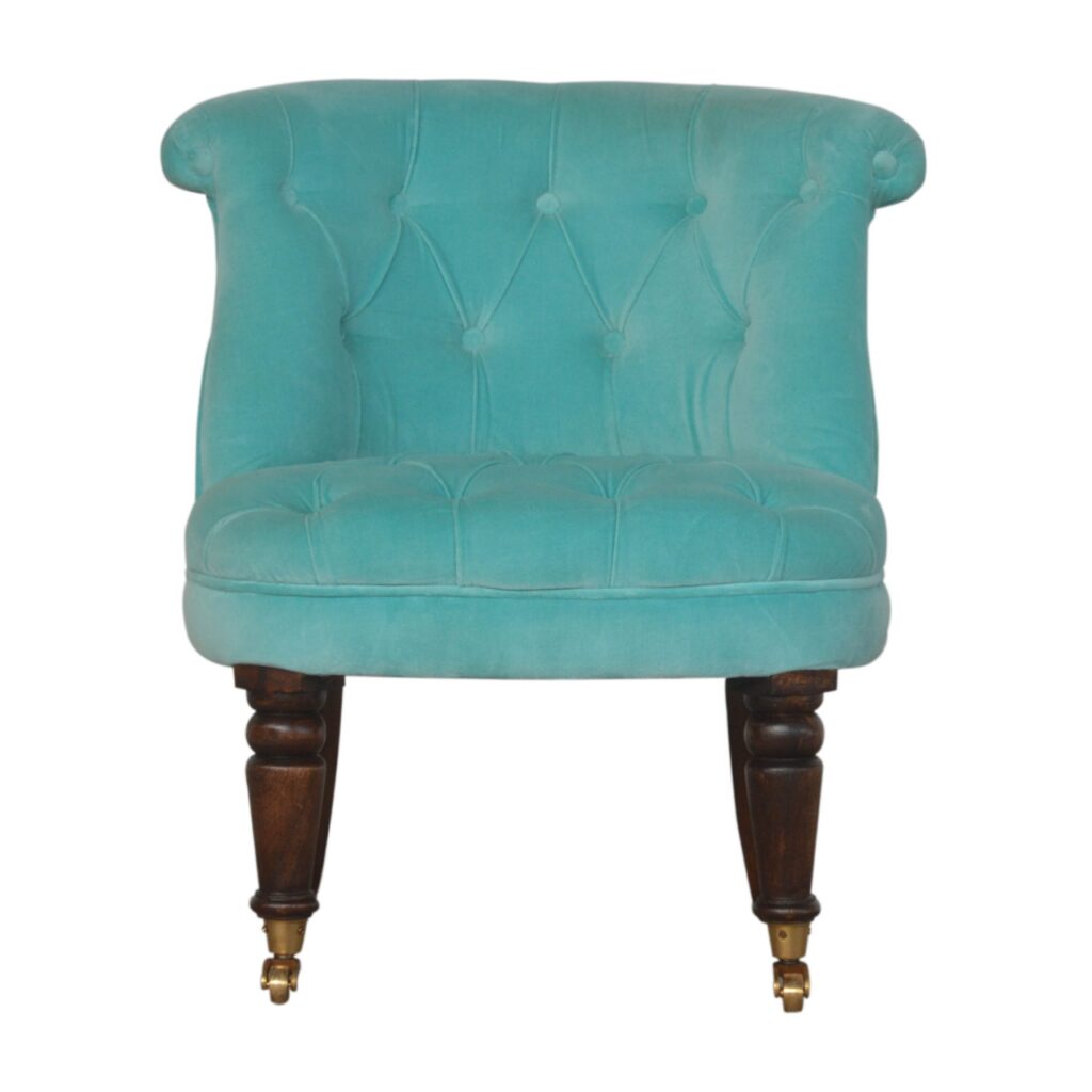 in1455 turquoise velvet accent chair