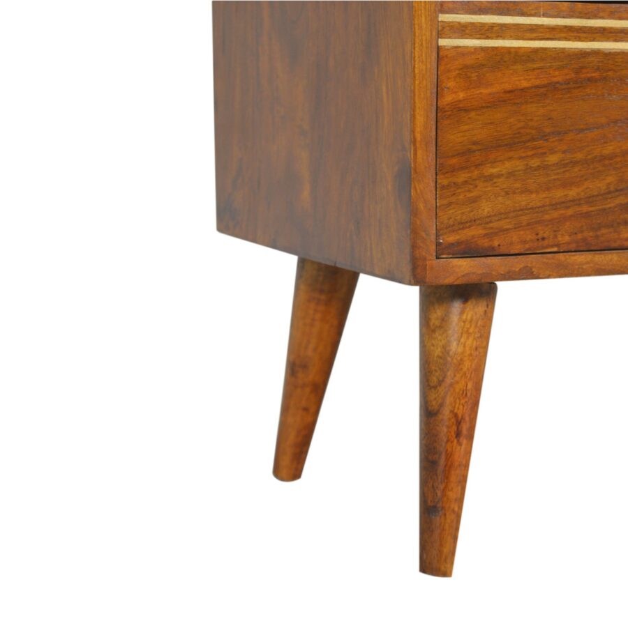 in1486 multi chestnut bedside with removeable drawers