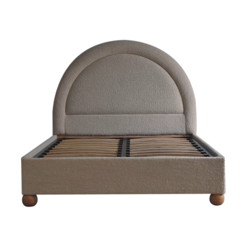 in3527 cream boucle double bed