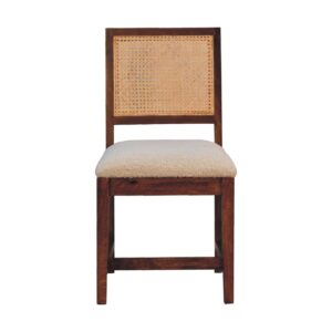 in3587 rattan boucle chestnut chair