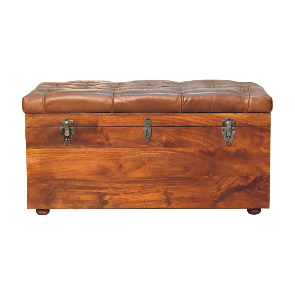 in3576 buffalo hide chestnut storage trunk