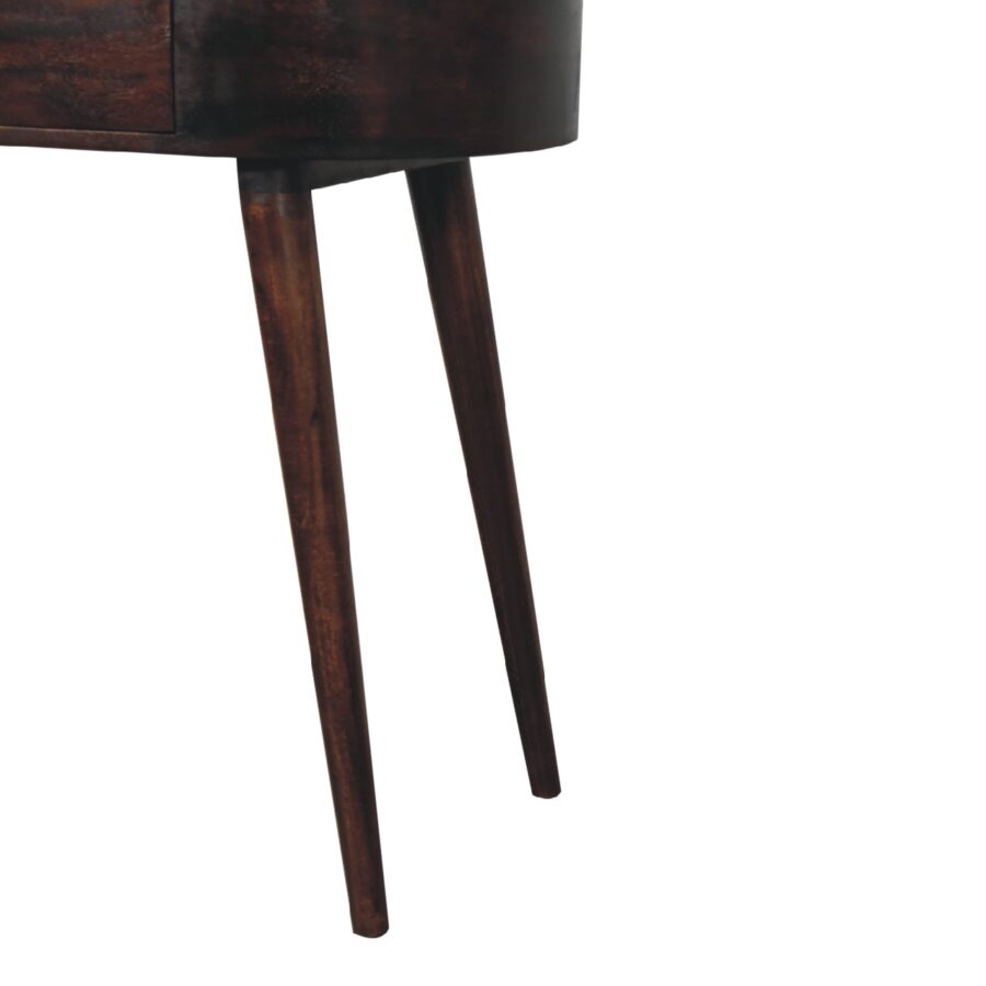 Vintage wooden chair leg close-up