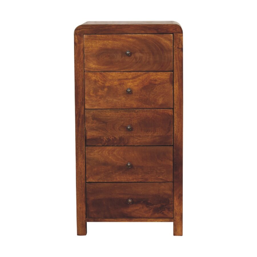 Wooden tallboy chest of drawers furniture.