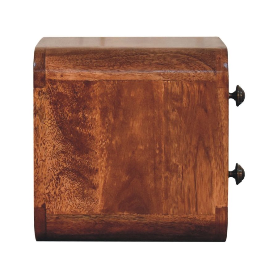 Mini Curved Honey Caramel Wall Mounted Bedside - Image 8