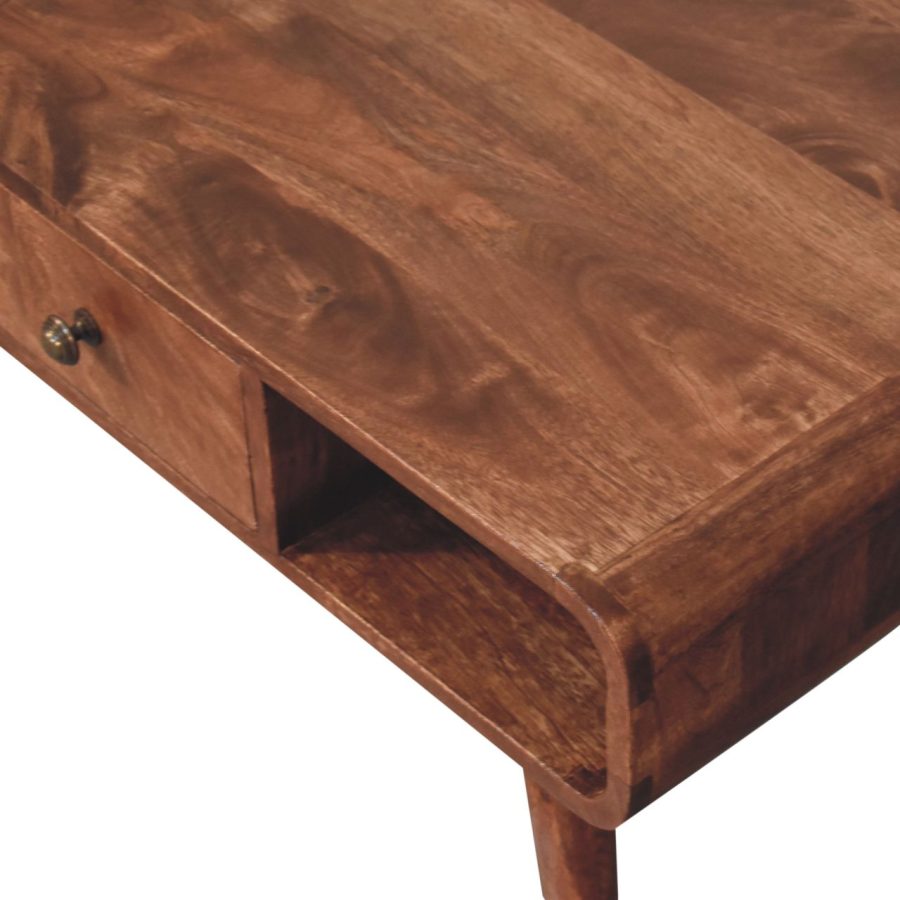 Curved Honey Caramel Coffee Table - Image 6