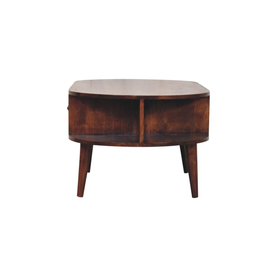 Chestnut Oval Coffee Table with 1 Drawer - Image 9