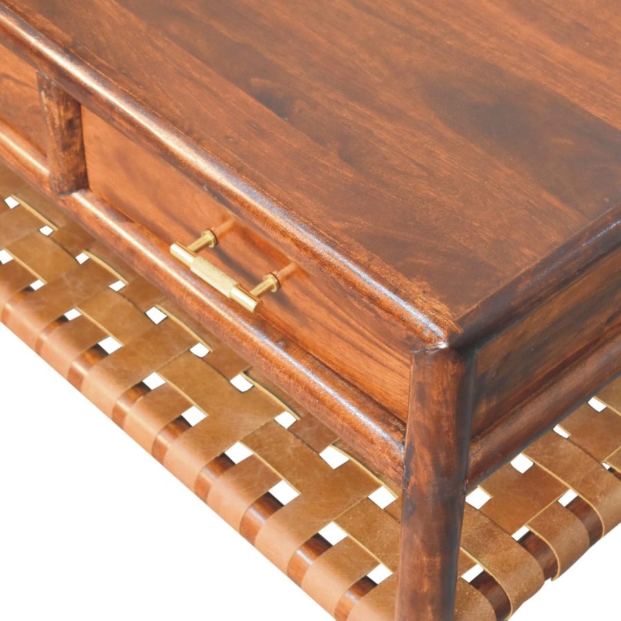 Regency Woven Console Table with 2 drawers - Image 5