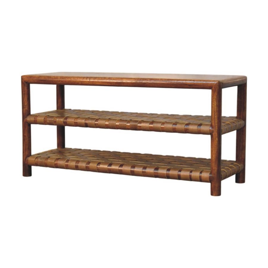 Regency Woven Chestnut 2 slot Shoe Rack - Image 3