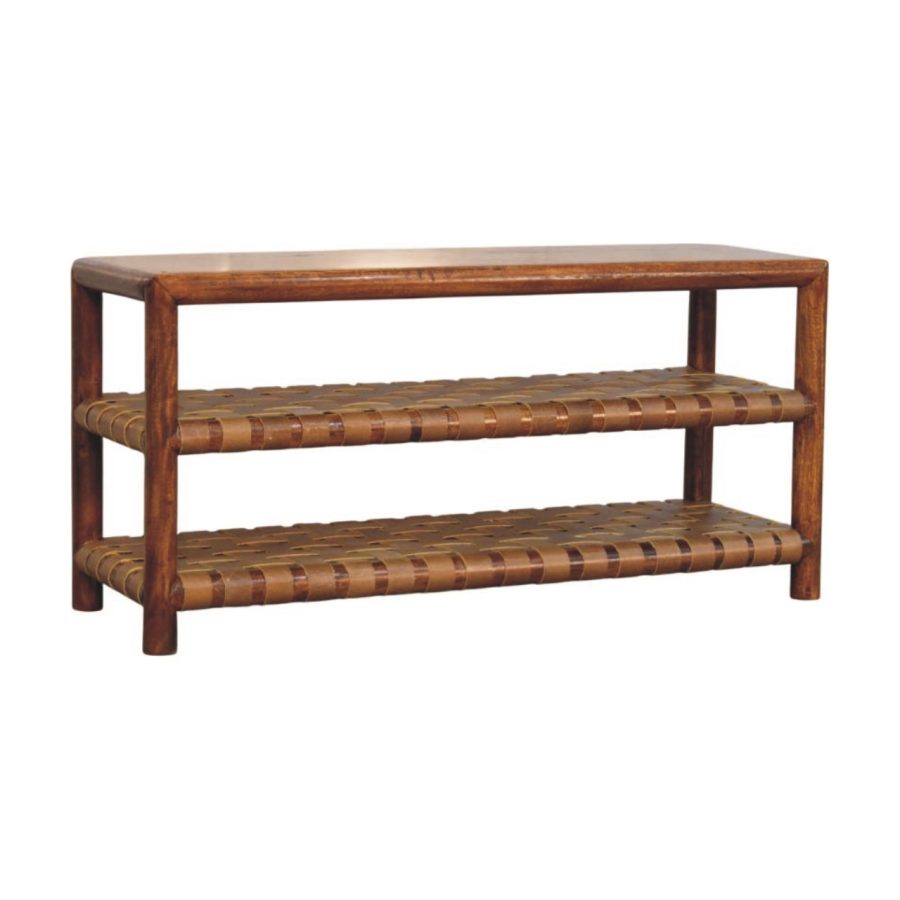 Regency Woven Chestnut 2 slot Shoe Rack - Image 4