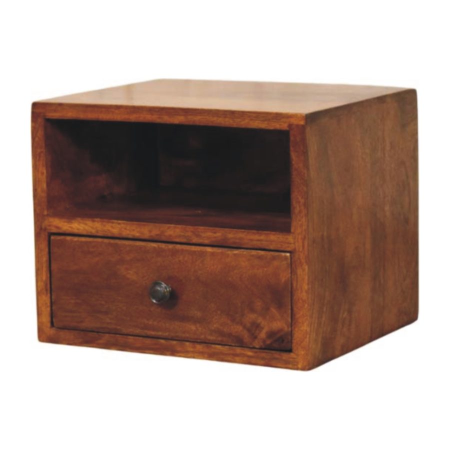 Solis 1-Drawer Chestnut Wall Mounted Nightstand - Image 3