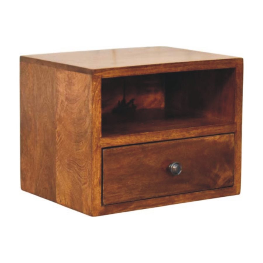 Solis 1-Drawer Chestnut Wall Mounted Nightstand - Image 4