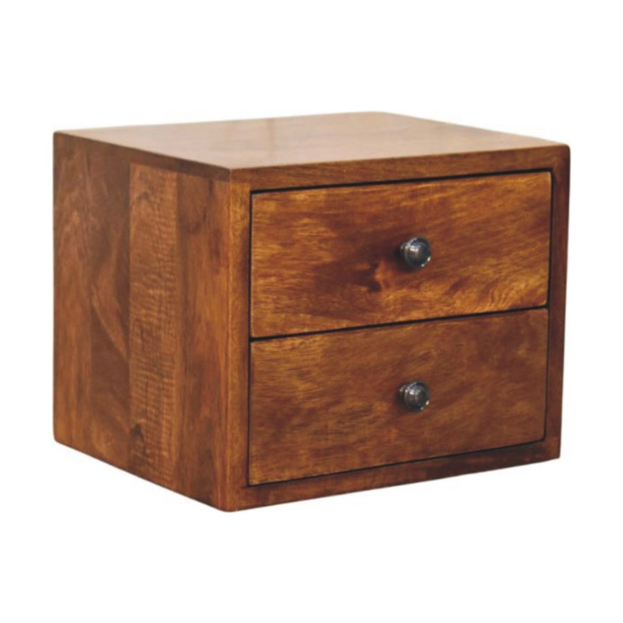 Solis 2-Drawer Chestnut Wall Mounted Nightstand - Image 3