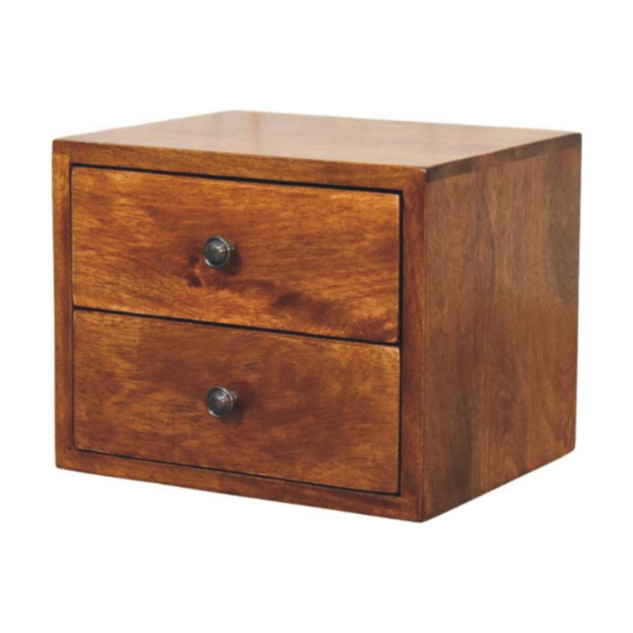 Solis 2-Drawer Chestnut Wall Mounted Nightstand - Image 4