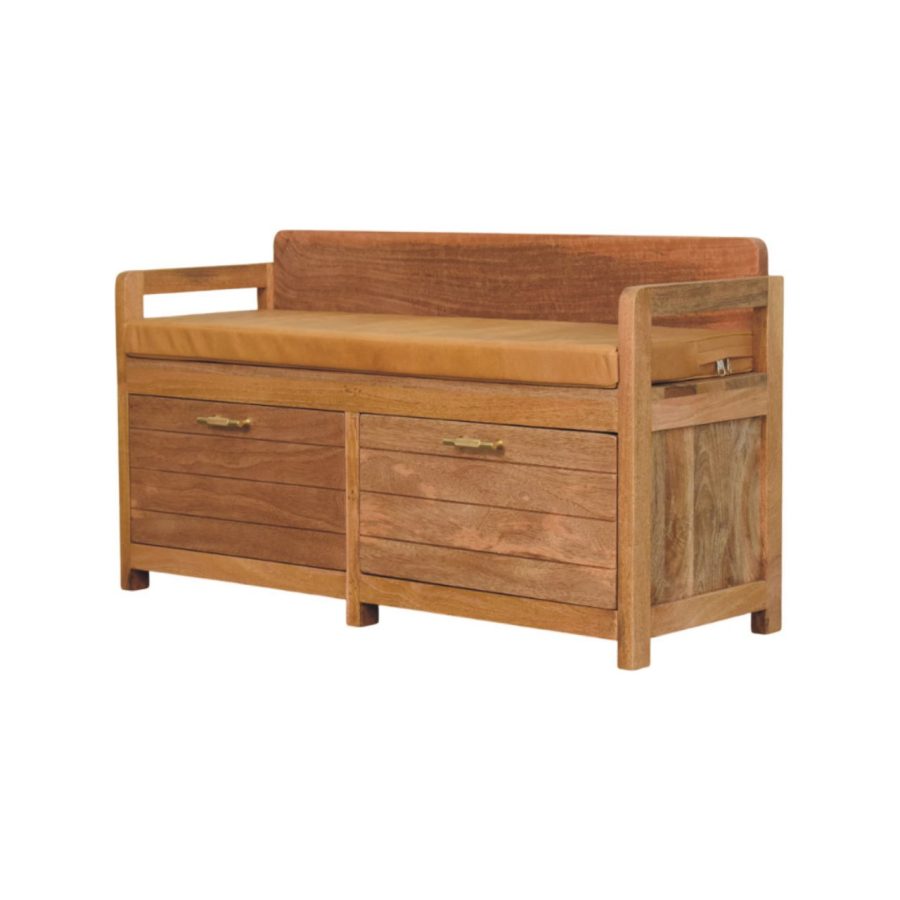 Oxford Oak-ish 2 Drawer Storage Bench - Image 3