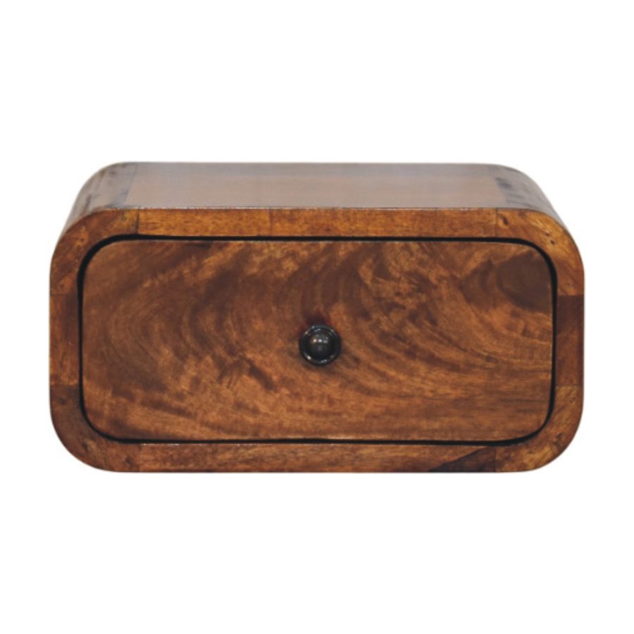 Avora Mini Wall-Mounted Chestnut 1 Drawer Nightstand